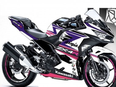 Carenados Moto Kawasaki Ninja 400 2018-2024 - Blanco Púrpura Rosa