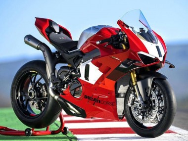 Carenados Moto Ducati Panigale V4 V4S 2022-2024 - Plata Blanco Rojo Corse