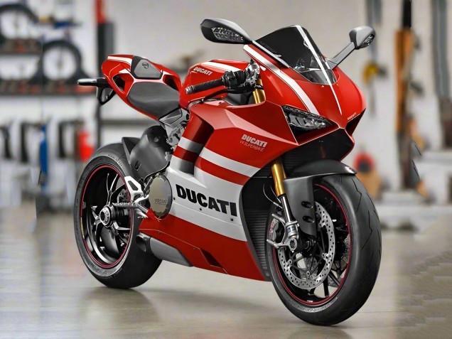 Carenados Moto Ducati Panigale V4 V4S 2018-2019 - Blanco Rojo Raya
