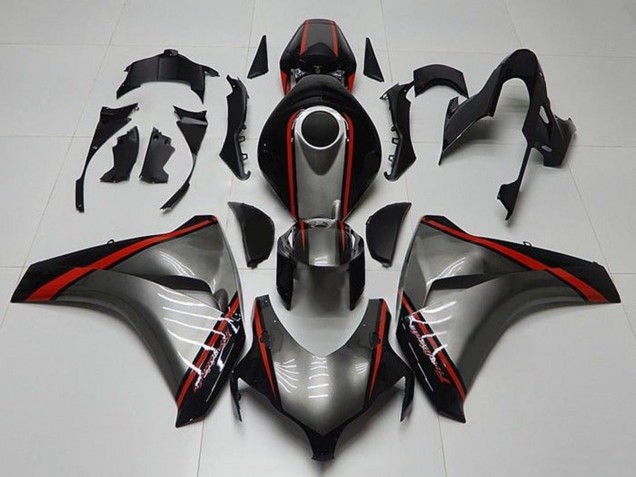Carenados Moto Honda CBR1000RR 2008-2011 - Gris Rojo Negro Brillante Raya