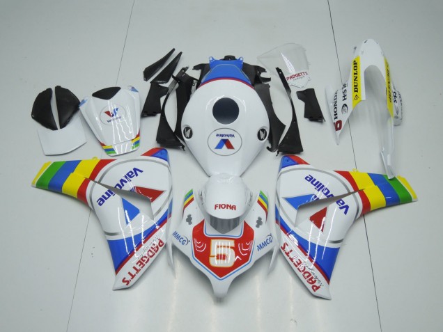Carenados Moto Honda CBR1000RR 2008-2011 - Blanco Azul Rojo ValvoLínea RuedaColores