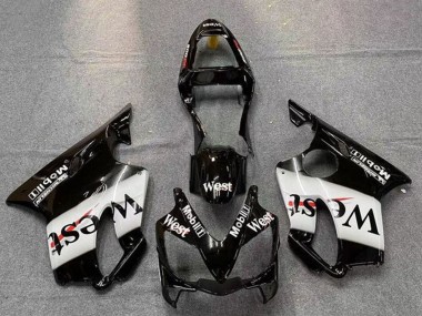 Carenados Moto Honda CBR600 F4i 2001-2003 - Negro Brillante Blanco West