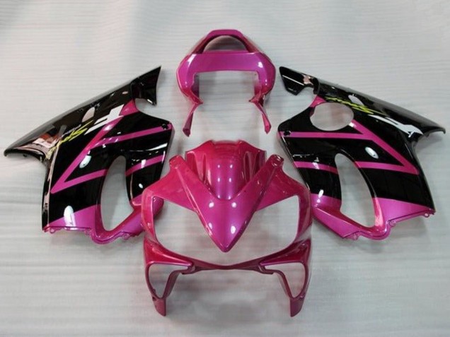 Carenados Moto Honda CBR600 F4i 2001-2003 - Rosa Negro Brillante Raya