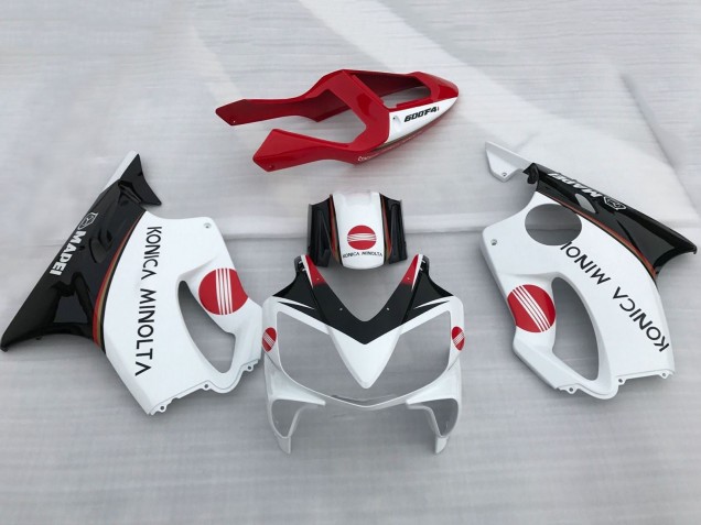Carenados Moto Honda CBR600 F4i 2001-2003 - Blanco Rojo Negro Brillante Konica Minolta