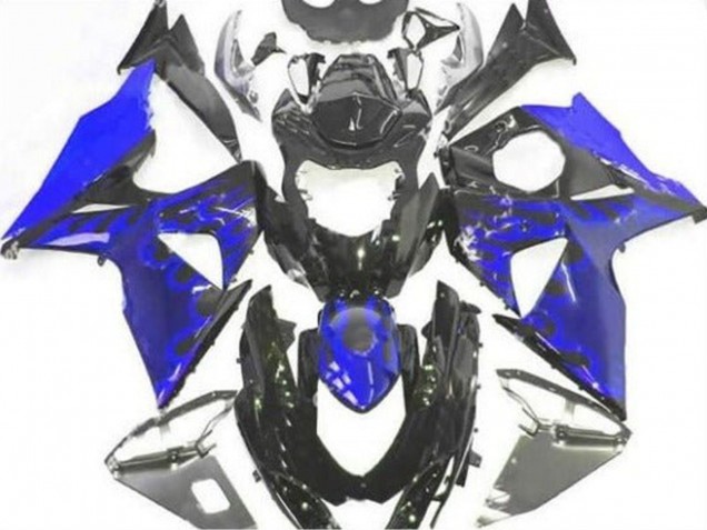 Carenado Moto Suzuki GSXR 1000 2009-2016 - Negro Brillante Azul Llama