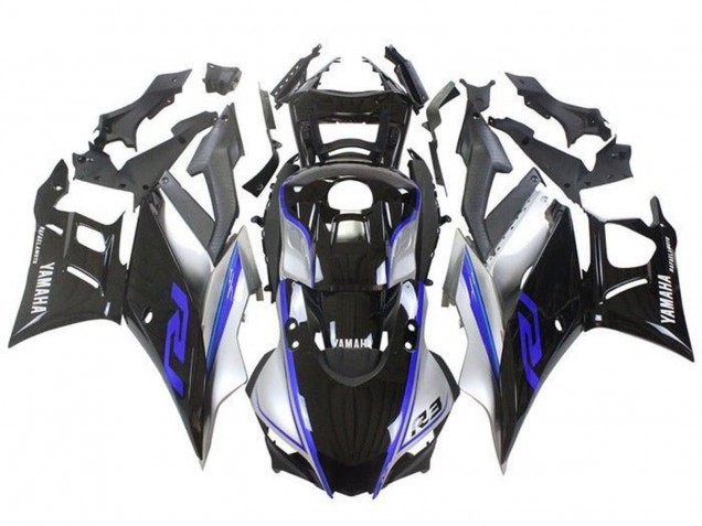 Carenados Moto Yamaha YZF R3/R25 2019-2021 - Plata Azul Negro