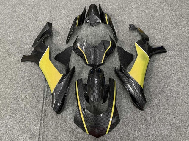 Carenados Moto Yamaha YZF 1000 R1 2015-2019 - Falso FibraCarbono Amarillo
