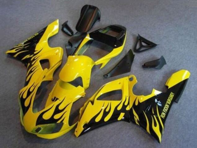 Carenados Moto Yamaha YZF 1000 R1 1998-1999 - Amarillo Negro Llama