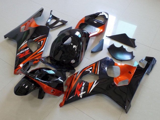 Carenados Moto Suzuki GSXR 600 / GSXR 750 2004-2005 - Negro Brillante Naranja