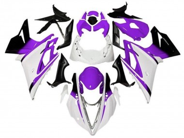 Carenados Moto Triumph Daytona 675 Triple 2013-2016 - Blanco Púrpura Negro Brillante