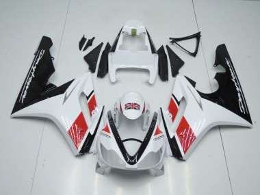 Carenados Moto Triumph Daytona 675 Triple 2006-2008 - Blanco Rojo Negro Brillante