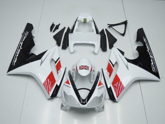 Carenados Moto Triumph Daytona 675 Triple 2006-2008 - Blanco Rojo Negro Brillante