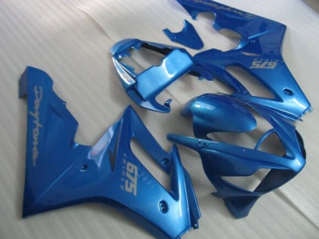 Carenados Moto Triumph Daytona 675 Triple 2006-2008 - Azul Plata Calcomanías