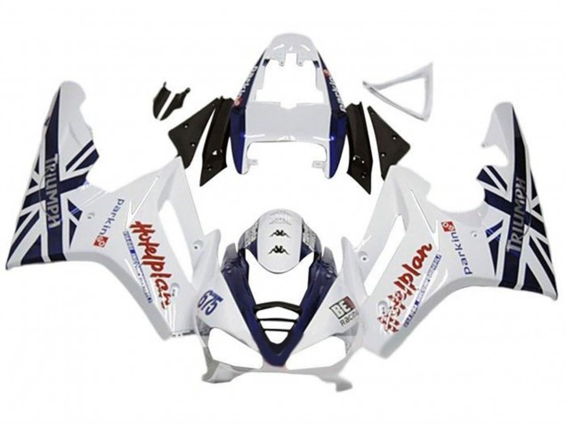 Carenados Moto Triumph Daytona 675 Triple 2009-2012 - Blanco Azul Oscuro