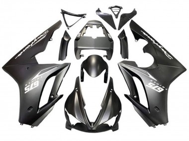 Carenados Moto Triumph Daytona 675 Triple 2009-2012 - Negro Mate Blanco Calcomanías