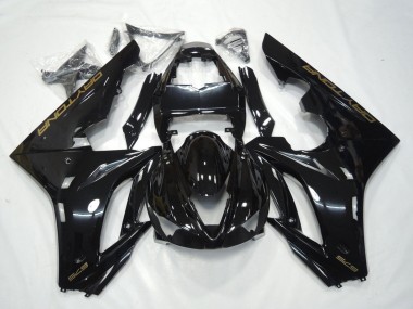 Carenado Moto Triumph Daytona 675 Triple 2009-2012 - Negro Brillante Oro Calcomanías
