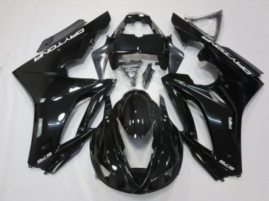 Carenados Moto Triumph Daytona 675 Triple 2009-2012 - Negro Brillante Blanco Calcomanías