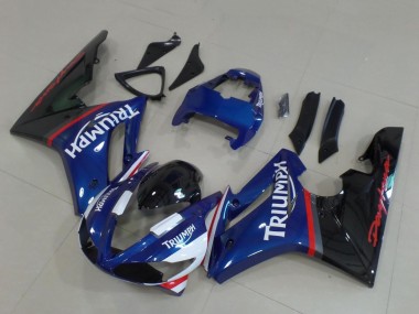 Carenados Moto Triumph Daytona 675 Triple 2009-2012 - Azul Rojo Blanco Negro Brillante