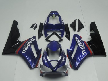 Carenados Moto Triumph Daytona 675 Triple 2009-2012 - Azul Rojo Negro Brillante