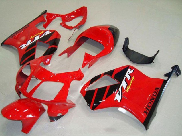 Carenados Moto Honda VTR1000 2000-2006 - Rojo Negro Raya