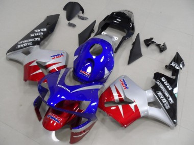 Carenados Moto Honda CBR600RR 2003-2004 - Plata Rojo Azul Negro Brillante HRC