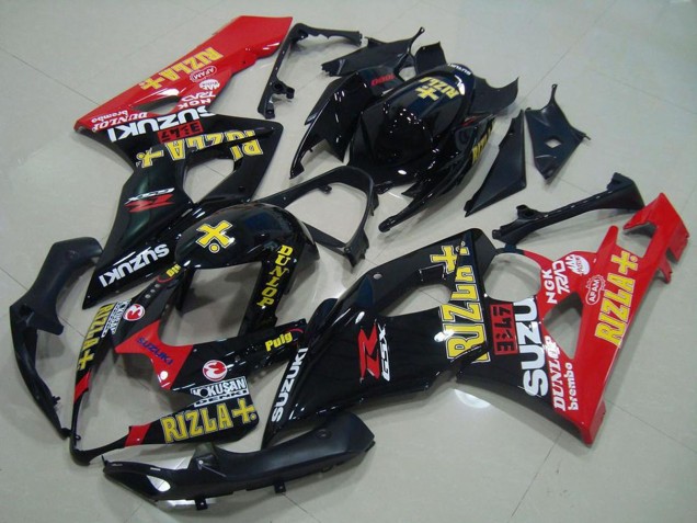 Carenados Moto Suzuki GSXR 1000 2005-2006 - Negro Brillante Rojo Oro Rizla