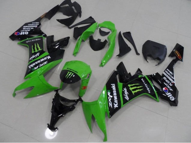 Carenados Moto Kawasaki ZX10R 2008-2010 - Verde Negro Brillante Monstruo
