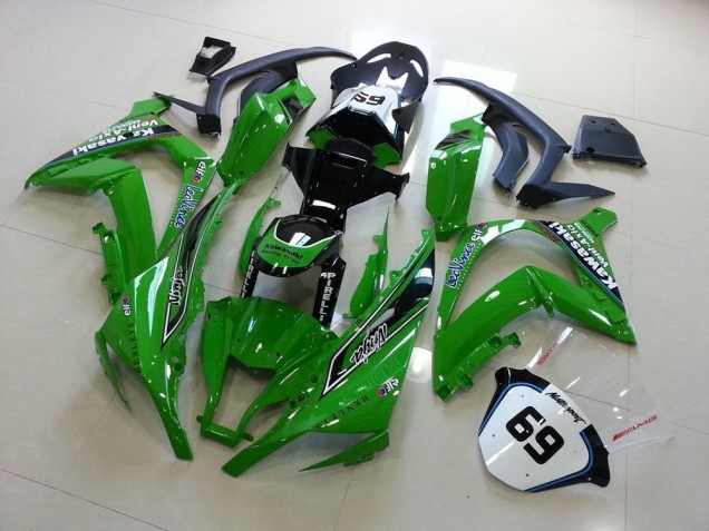 Carenados Moto Kawasaki ZX10R 2011-2015 - Verde Negro Brillante Elf Henleys Vent-Axia 69