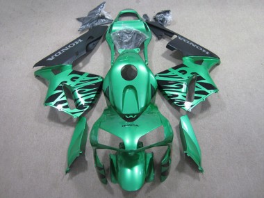 Carenados Moto Honda CBR600RR 2007-2008 - Verde Negro Brillante Llama