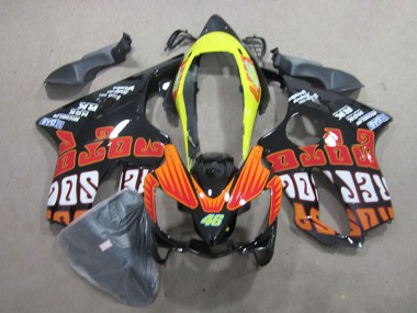 Carenados Moto Honda CBR600 F4i 2004-2007 - Amarillo Naranja Negro Brillante Rossi 46