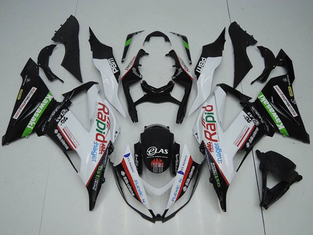 Carenados Moto Kawasaki ZX6R 2013-2018 - Blanco Verde Negro Rojo Rapid
