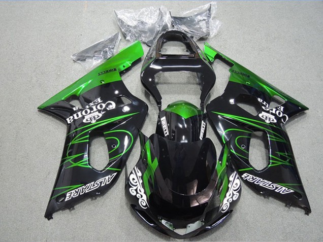 Carenados Moto Suzuki GSXR 600 2001-2003 - Negro Brillante Verde Corona Extra Alstare