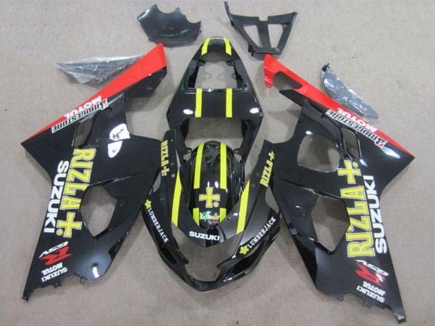 Carenados Moto Suzuki GSXR 600 2004-2005 - Negro Brillante Rojo Amarillo Rizla