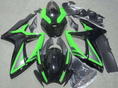 Carenados Moto Suzuki GSXR 600 2006-2007 - Verde Negro Brillante Plata