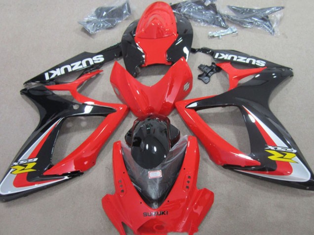 Carenados Moto Suzuki GSXR 600 2006-2007 - Rojo Plata Negro Brillante Amarillo