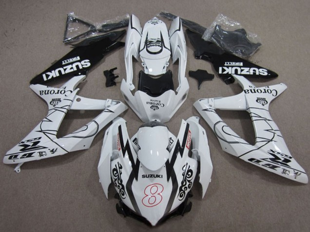 Carenados Moto Suzuki GSXR 600 2008-2010 - Blanco Negro Corona Extra Motul 8