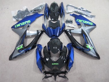 Carenados Moto Suzuki GSXR 600 2008-2010 - Azul Plata Negro Brillante Verde