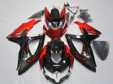 Carenado Moto Suzuki GSXR 1000 2007-2008 - Negro Brillante Rojo