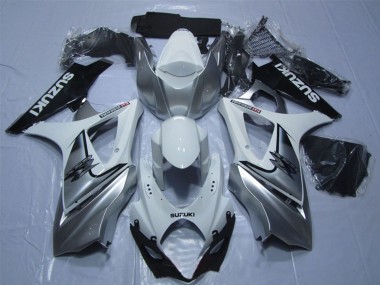 Carenado Moto Suzuki GSXR 1000 2007-2008 - Blanco Plata Negro