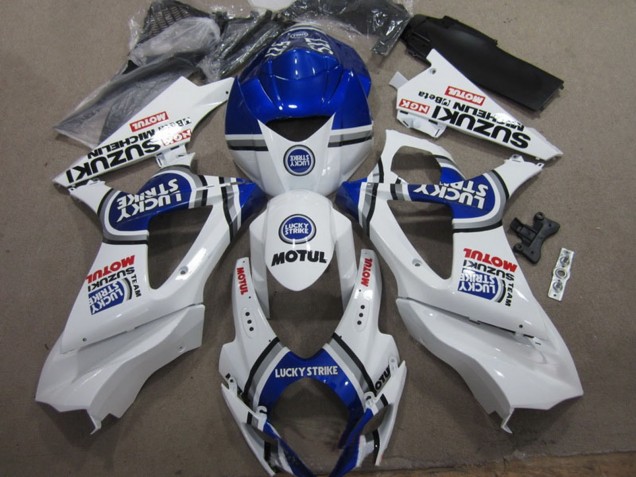 Carenados Moto Suzuki GSXR 1000 2007-2008 - Blanco Azul Lucky Strike Rojo Motul