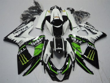 Carenados Moto Suzuki GSXR 1000 2009-2016 - Blanco Verde Monstruo Negro Pizzoli