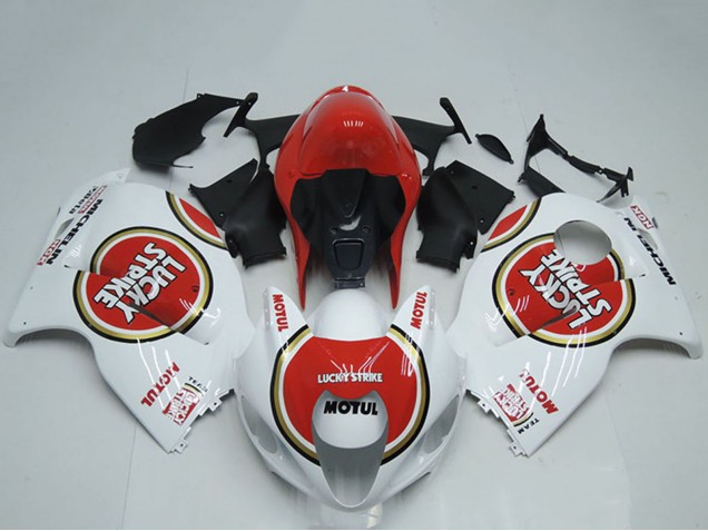 Carenados Moto Suzuki GSXR 1300 Hayabusa 1996-2007 - Blanco Rojo Lucky Strike Motul