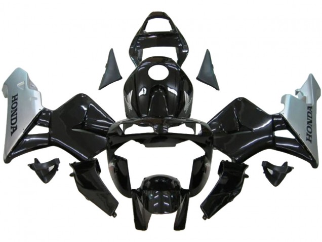 Carenado Moto Honda CBR600RR 2003-2004 - Plata Negro Brillante