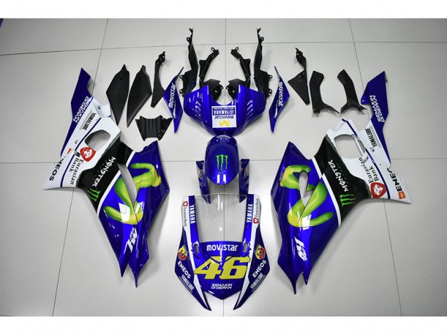 Monster Azul Movistar 46 Carenado Moto Yamaha R6 2017-2023 Monster Azul Movistar 46 Carenado Moto Yamaha R6 2017-2023