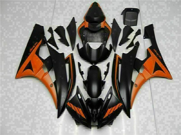 Naranja Negro ABS Kits Carenado Moto Yamaha R6 2006-2007 Naranja Negro ABS Kits Carenado Moto Yamaha R6 2006-2007