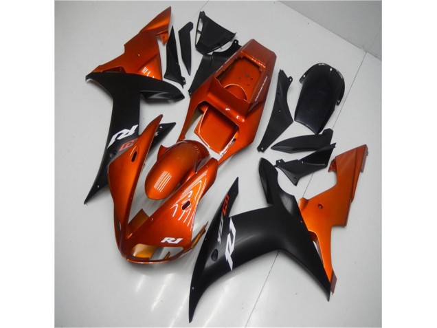 Naranja Negro Carenado Moto Yamaha R1 2002-2003