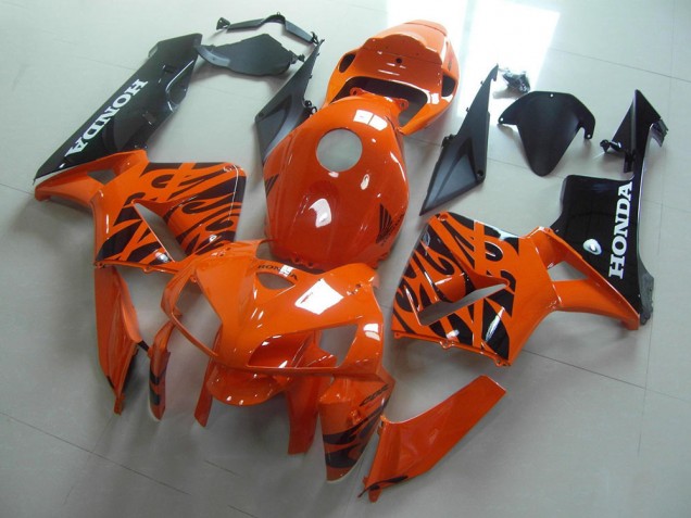 Naranja Negro Llama Carenado Moto Honda CBR 600 RR 2005-2006