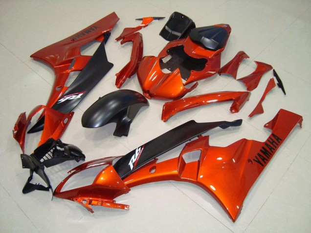 Naranja Negro Mate Kit Carenado Moto Yamaha R6 2006-2007 Naranja Negro Mate Kit Carenado Moto Yamaha R6 2006-2007