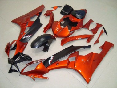 Naranja Negro Mate Kits Completo Carenado Moto ABS Yamaha R6 2006-2007