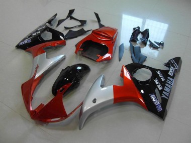 Naranja Plata Negro Carenado Moto Yamaha R6 2003-2005